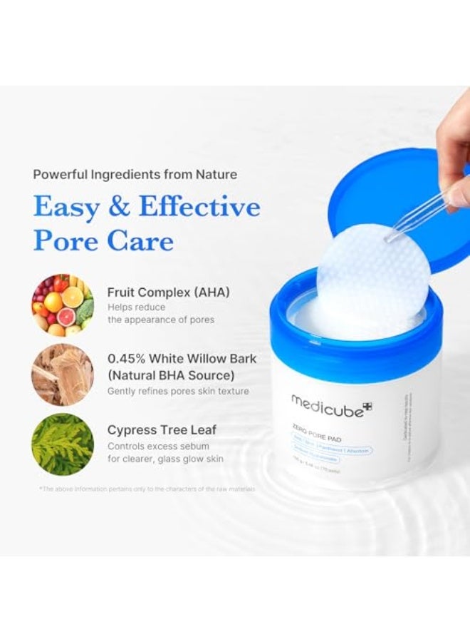 Medicube Zero Pore Pads - Dual-Textured Facial Toner Pads for Exfoliation and Minimizing Pores with 4.5% AHA Lactic Acid & 0.45% BHA Salicylic Acid - 155g(70 pads) - Image 4