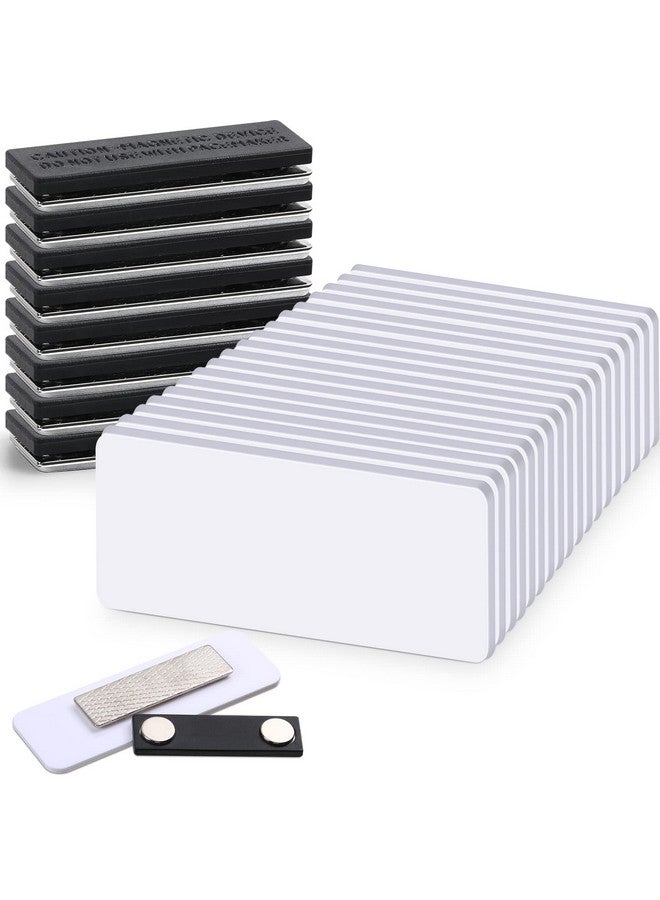 Chinco 30 Packs Name Tag Blank Name Tags Magnetic Name Tag With Magnetic Backing Locker White Round Corners 1.5 X 3 Inches Name Badges For Nurse Personalized Jacket Shirts Office School Supplies - Image 1