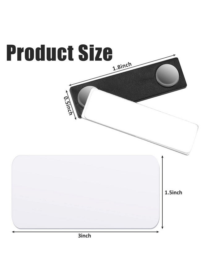 Chinco 30 Packs Name Tag Blank Name Tags Magnetic Name Tag With Magnetic Backing Locker White Round Corners 1.5 X 3 Inches Name Badges For Nurse Personalized Jacket Shirts Office School Supplies - Image 2