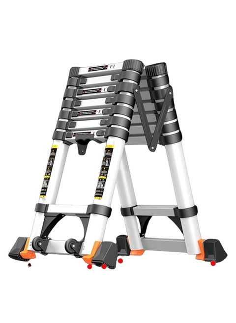 Imported telescopic aluminum ladder, interlocking, adjustable – 1.4 meters long, multi-sided (ladder steps on both sides) /YT-ATA140