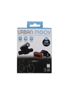 URBAN MOOV USB Rechargeable LED Bike Light Set, 300 Lumens Front, 120 Lumens Rear Water Resistance for Bicycle  - Image 1