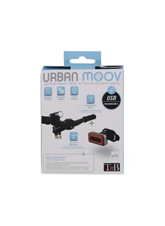 URBAN MOOV USB Rechargeable LED Bike Light Set, 300 Lumens Front, 120 Lumens Rear Water Resistance for Bicycle  - Image 2