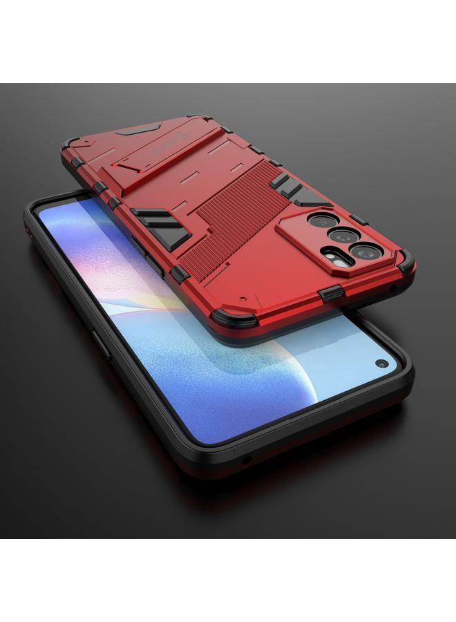 اس-توب جراب لهاتف OPPO Reno6 5G Punk Armor 2 في 1 PC + جراب TPU مقاوم للصدمات مع حامل غير مرئي - Image 5
