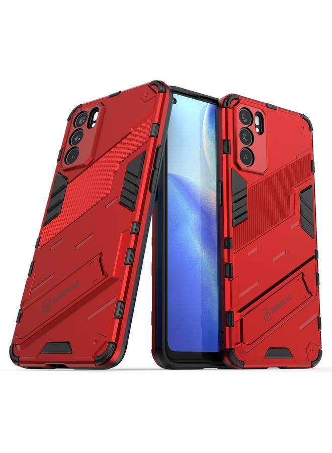 اس-توب جراب لهاتف OPPO Reno6 5G Punk Armor 2 في 1 PC + جراب TPU مقاوم للصدمات مع حامل غير مرئي - Image 2