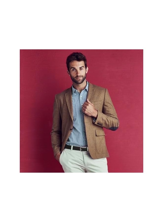 بروماس قطعتان من أحزمة السقاطة الجلدية للرجال، حزام سقاطة من الجلد الطبيعي، أحزمة بإبزيم بسقاطة أوتوماتيكية لبدلات الجينز الكاجوال والعمل باللون الأسود والقهوة، 130 - Image 5