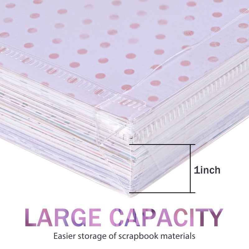 Henoyso 24 Pcs 12 x 12 Scrapbook Paper Storage Organizer Top Loading Plastic Craft Paper Holder Storage Organization for Holding Scrapbook Vinyl Files Photos, Clear - Image 3