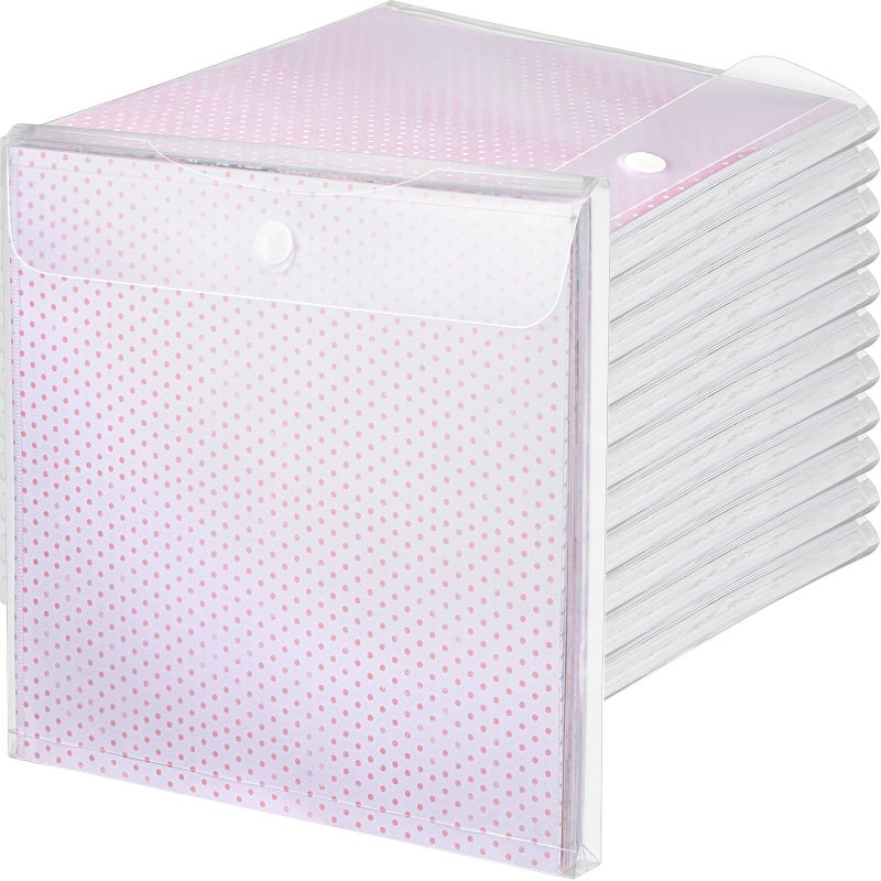 Henoyso 24 Pcs 12 x 12 Scrapbook Paper Storage Organizer Top Loading Plastic Craft Paper Holder Storage Organization for Holding Scrapbook Vinyl Files Photos, Clear - Image 1