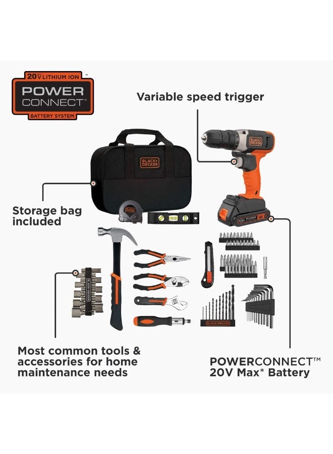 Beyond beyond by BLACK+DECKER Home Tool Kit with 20V MAX Drill/Driver, 83-Piece  - Image 2