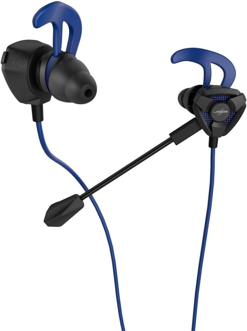 uRage SoundZ 210 Gaming Earbuds with Detachable Microphone, 3.5mm In-Ear Wired Headset, Volume Control, Multi-Platform for PC PS4 PS5 Xbox Mobile Gaming, Lightweight Stereo Sound, Black & Blue - Image 1
