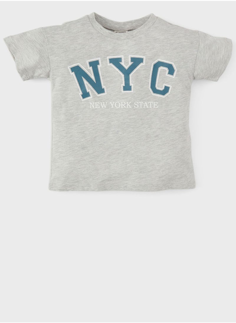 DeFacto - Baby Boy Crew Neck Printed Short Sleeve T-Shirt - Image 1