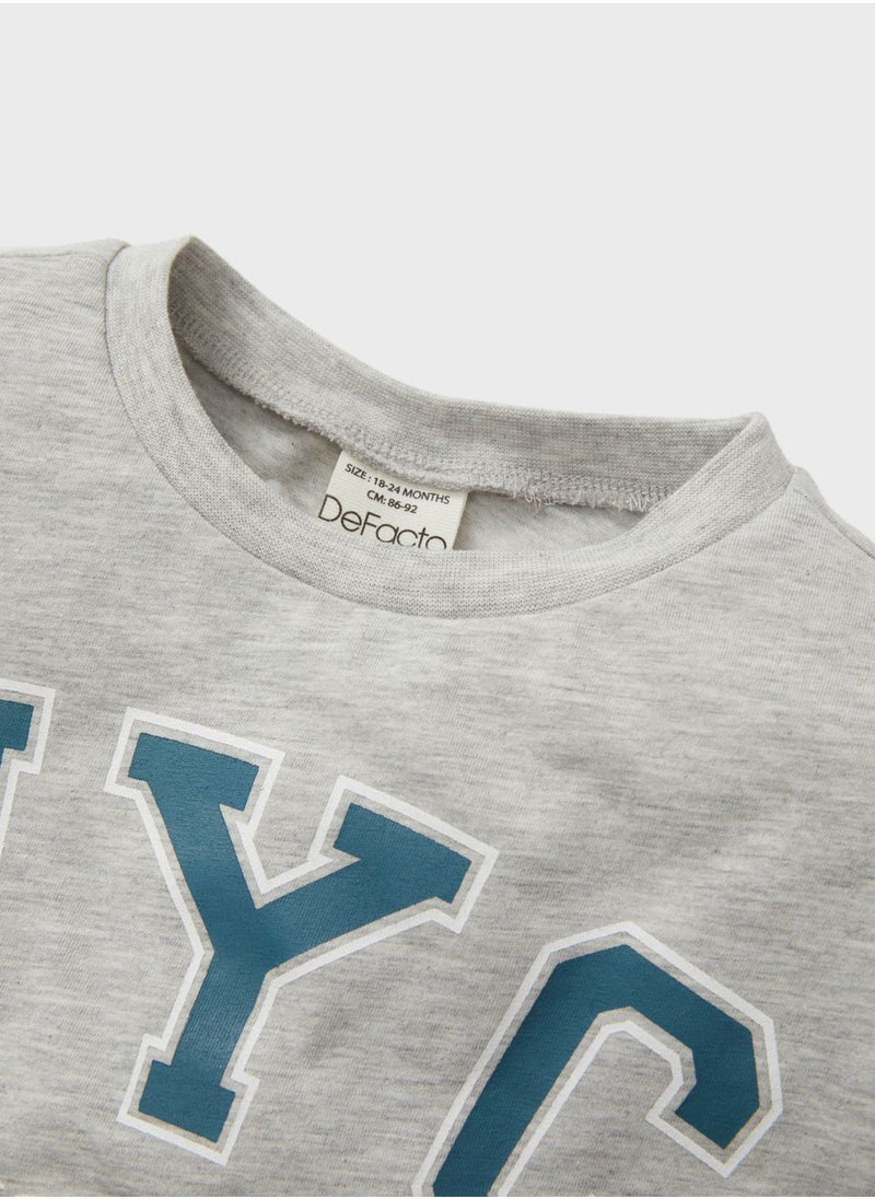 DeFacto - Baby Boy Crew Neck Printed Short Sleeve T-Shirt - Image 1