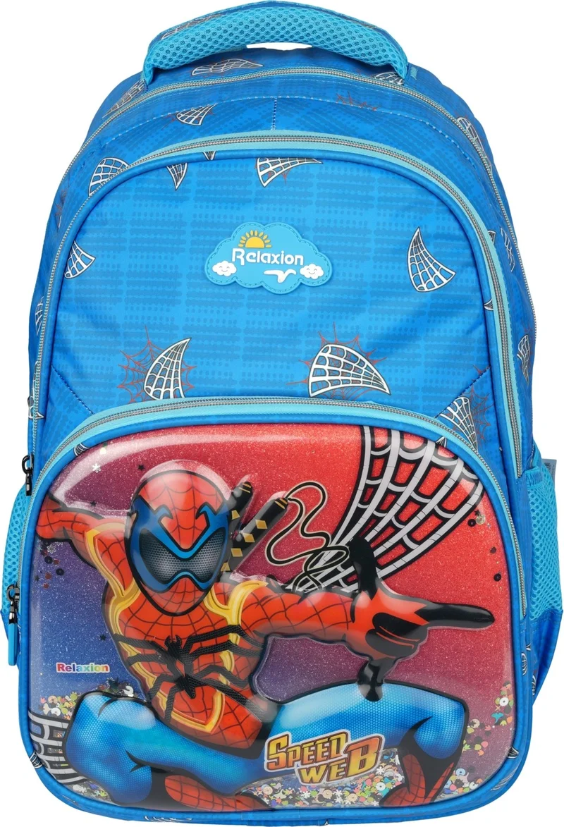 ريلاكسن Embossed Spider Figured Sequin 3-Piece Primary School Bag Nutrition Pen Holder Set 1370