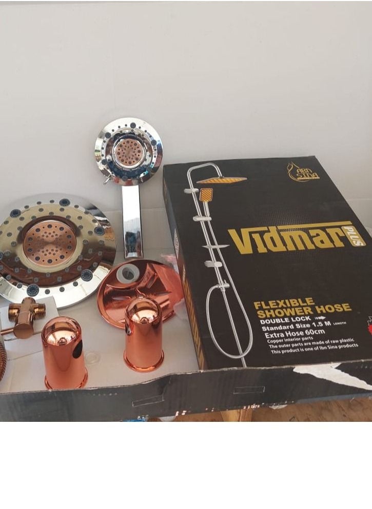 100% Professional choice - A bathroom shower consists of a fixed shower head and a movable shawer with 2 clamps and a movable hanger with a three-way adapter - Image 1
