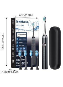 General Rechargeable Electric Toothbrush, Electric Soft Gum Toothbrush for Adults with 4 Brush Heads, USB Rechargeable Lasts 180 Days 40000 VPM Deep Clean 6 Modes Toothbrush Includes Travel Case  - Image 2