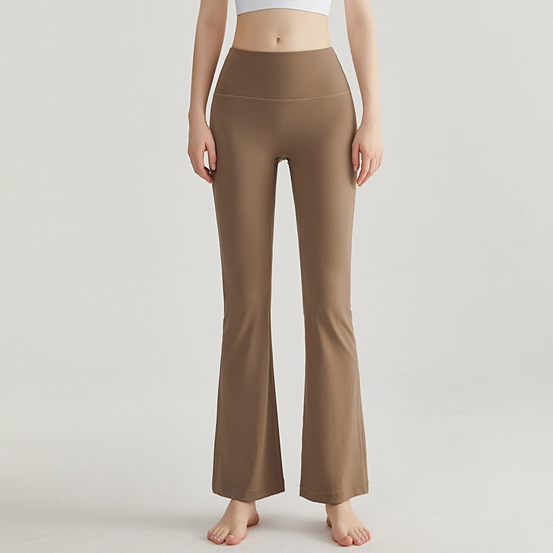 LAHN High Waist Yoga Flare Pants Lift Peach Booty CK-352 Cocoa