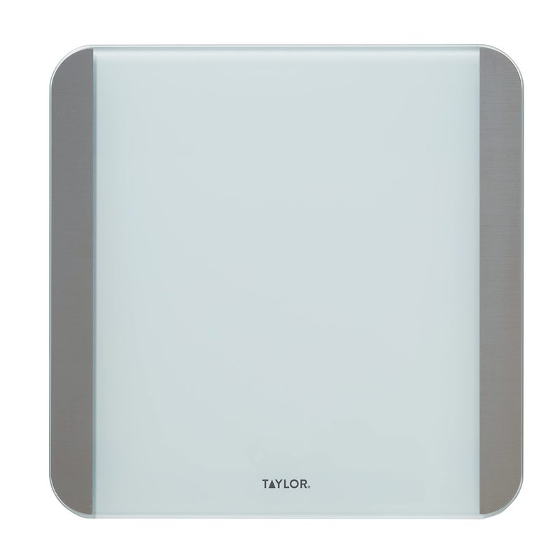 Taylor ميزان الحمام الرقمي الزجاجي تايلور لوزن الجسم مع مستشعرات الحركة والضوء، شاشة LED ساطعة، 440 رطل، أبيض - Image 5