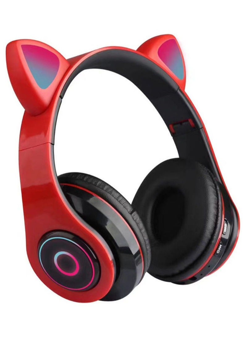 Cat BT True Wireless Over-Ear Headphones for Kids & Adults,  Wireless Foldable & Wired Multi-Function LED Light Up Over Ear Headphones with Mic and Volume Control  - Image 1
