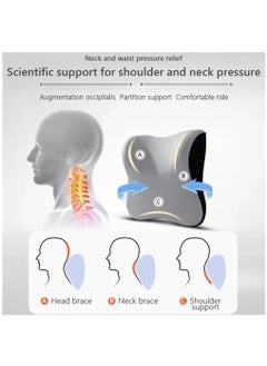 Arabest Lumbar Support Pillow and Car Headrest Neck Pillow, Ergonomic Design Memory Cotton Headrest and Back, Car Waist Pillow and Car Neck Support Pillow for Office Chair (White)  - Image 2