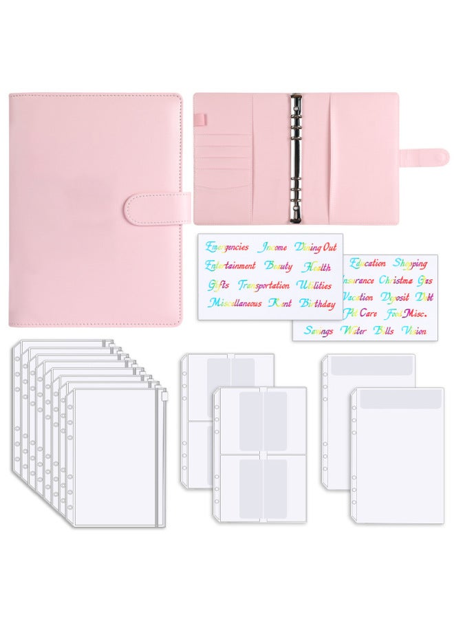 HONGYANG A5 Loose-leaf Folder Zipper Bag Macaron Notebook Leather Pu Loose-leaf Book Cash Budget Journal Book - Image 1