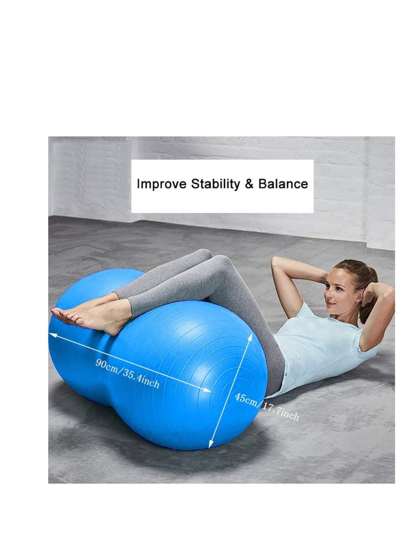 اسم المحتوى ناريلا Peanut Ball, Exercise Yoga Balance Stability Sitting Anti Burst Ball for Labor Birthing, Kids Sensory Toys, Home  Gym Fintness, Include Pump Strap - Image 2