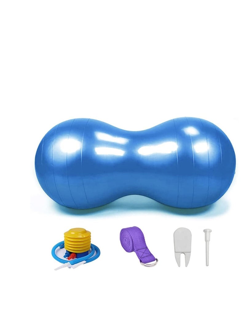 اسم المحتوى ناريلا Peanut Ball, Exercise Yoga Balance Stability Sitting Anti Burst Ball for Labor Birthing, Kids Sensory Toys, Home  Gym Fintness, Include Pump Strap - Image 1