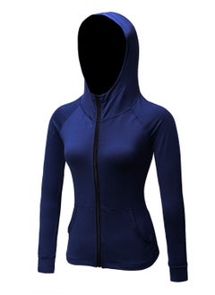 Loquat Women Quick Dry Breathable Elastic Coat Dark Blue  - Image 1