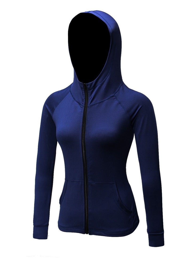 Loquat - Women Quick Dry Breathable Elastic Coat Dark Blue - Image 1