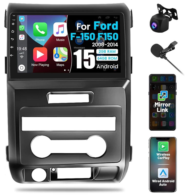 Roinvou 2G64G Car Radio for Ford F150 F150 2009 2010 2011 2012 with Wireless CarplayAndroid Auto 9 Inch Touch Screen for F150 Stereo with GPS NavigationBluetooth5GHz WiFiEQDSPBackup Camera - Image 2