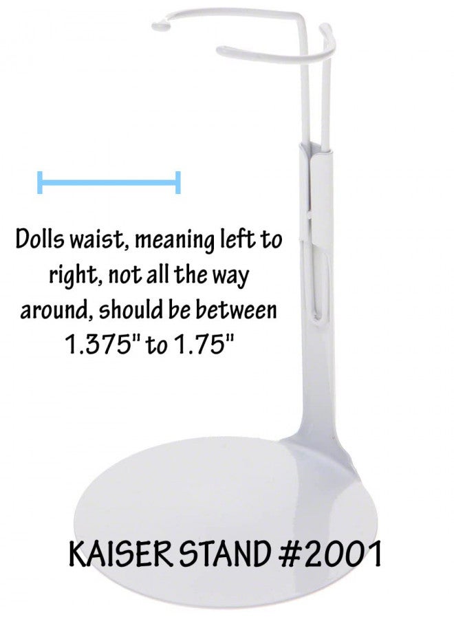 Kaiser Doll Stand 2001 - White Doll Stand for 6 1/2" to 10" Dolls and Action Figures (Best for 8" dolls) - Image 4