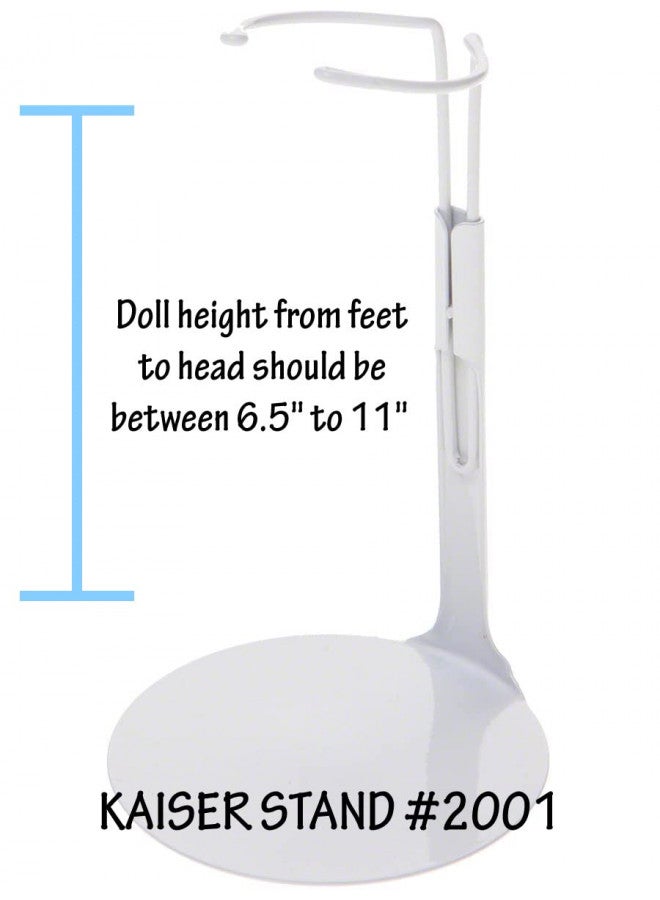 Kaiser Doll Stand 2001 - White Doll Stand for 6 1/2" to 10" Dolls and Action Figures (Best for 8" dolls) - Image 3
