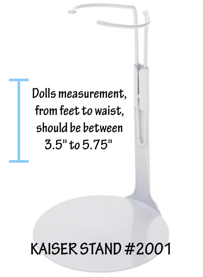 Kaiser Doll Stand 2001 - White Doll Stand for 6 1/2" to 10" Dolls and Action Figures (Best for 8" dolls) - Image 5
