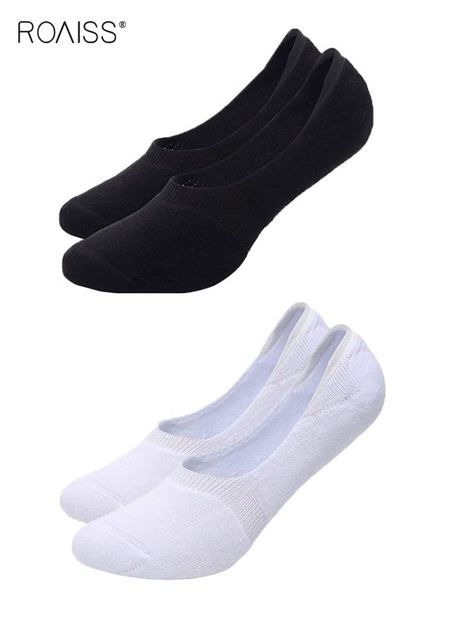 رويس 5 أزواج من الجوارب الرياضية للجنسين، جوارب جري مبطنة للرجال والنساء، جوارب رياضية قطنية سريعة الجفاف وجيدة التهوية، مثالية للجري في الماراثون والتنس والمشي لمسافات طويلة بألوان مختلطة - Image 2