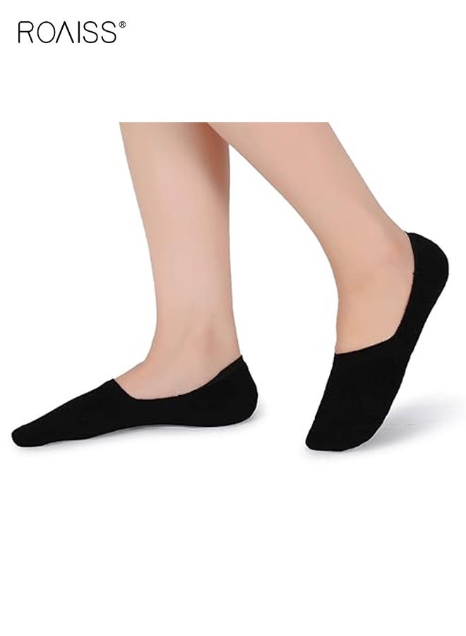 رويس 5 أزواج من الجوارب الرياضية للجنسين، جوارب جري مبطنة للرجال والنساء، جوارب رياضية قطنية سريعة الجفاف وجيدة التهوية، مثالية للجري في الماراثون والتنس والمشي لمسافات طويلة بألوان مختلطة - Image 4