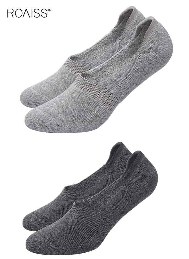 رويس 5 أزواج من الجوارب الرياضية للجنسين، جوارب جري مبطنة للرجال والنساء، جوارب رياضية قطنية سريعة الجفاف وجيدة التهوية، مثالية للجري في الماراثون والتنس والمشي لمسافات طويلة بألوان مختلطة - Image 3