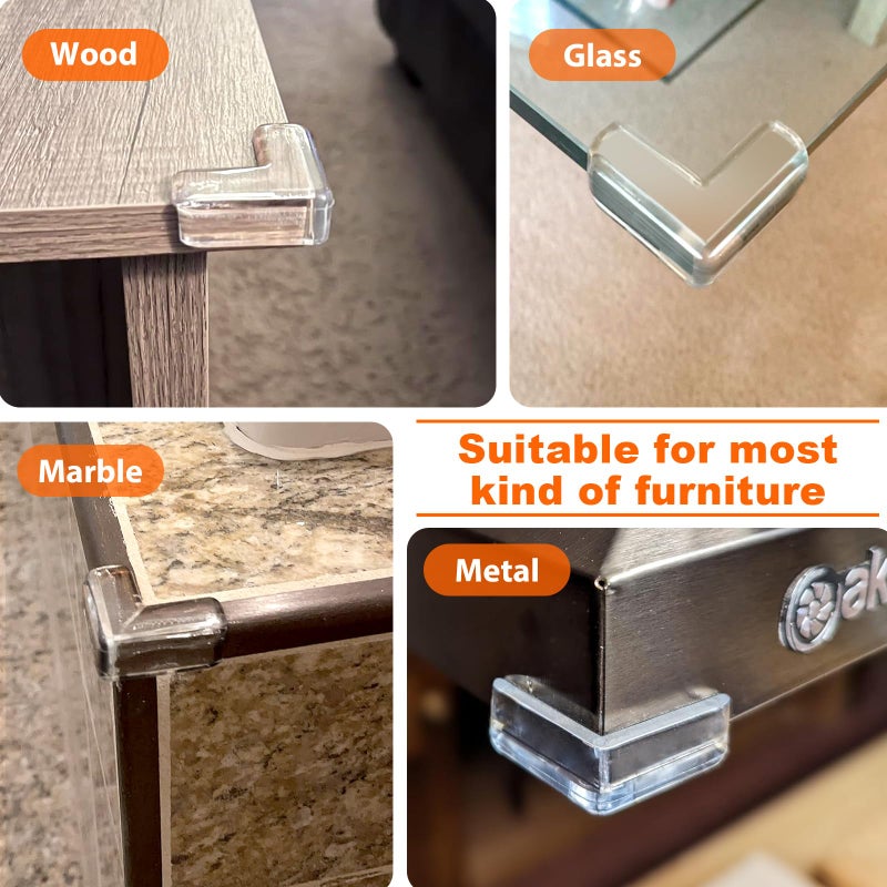 Gudui 32 Pack Corner Guards Corner Protectors Baby Proof Furniture Corners & Edges Safety Bumpers, Table Corner Protectors for Furniture Baby Safety Sharp Corner Covers, Clear - Image 4