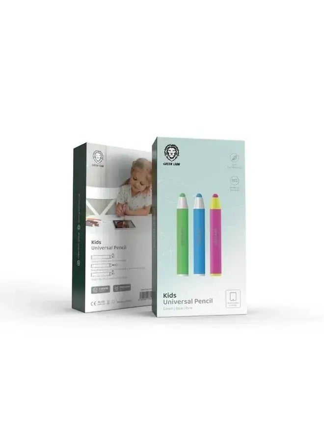 GREEN LION - Green Lion Kids Universal Touchscreen Pencil, Soft Silicone, Ergonomic Grip, Multicolor Set of 3 - Image 1