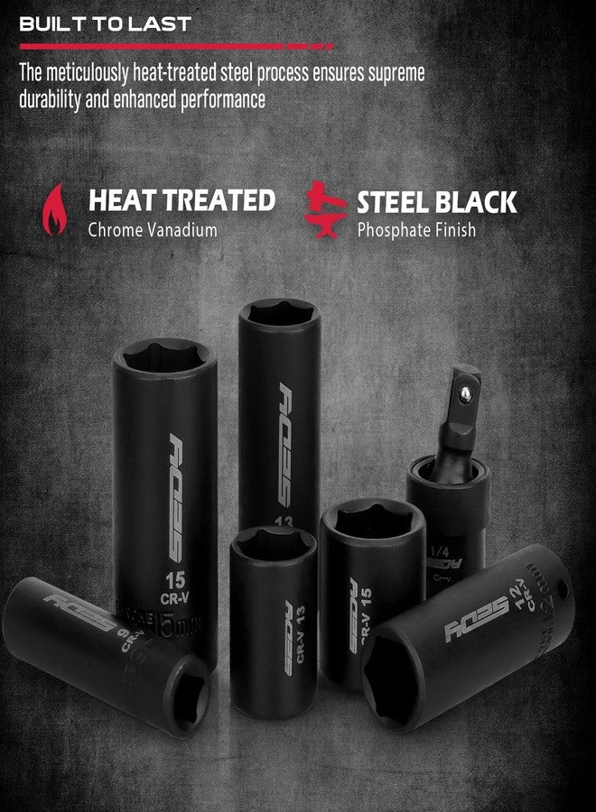 سيدي مجموعة مفكات براغي صدمية بمحرك 1/4 بوصة، 64 قطعة، طقم مقابس عميقة وضحلة Cr-V متري وSAE، رؤوس مفكات S2 كهربائية بمقبض سقاطة سريع الفك، وصلة عالمية، حامل رؤوس مفكات، محول مثقاب كهربائي - Image 4