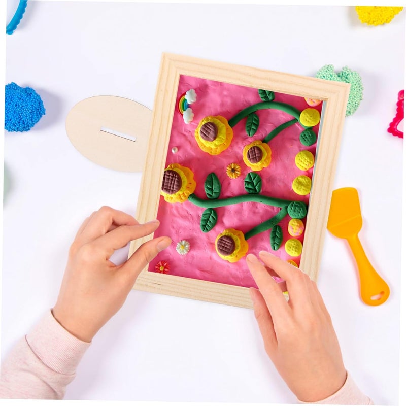Yardwe 6Pcs Unfinished Wood Clay Picture Frames for Crafts DIY Painting and Decorating Sturdy Natural Material for Art Projects - Image 3