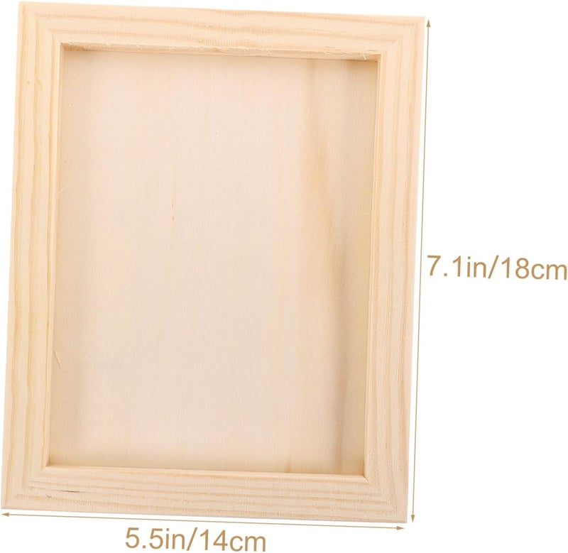 Yardwe 6Pcs Unfinished Wood Clay Picture Frames for Crafts DIY Painting and Decorating Sturdy Natural Material for Art Projects - Image 2
