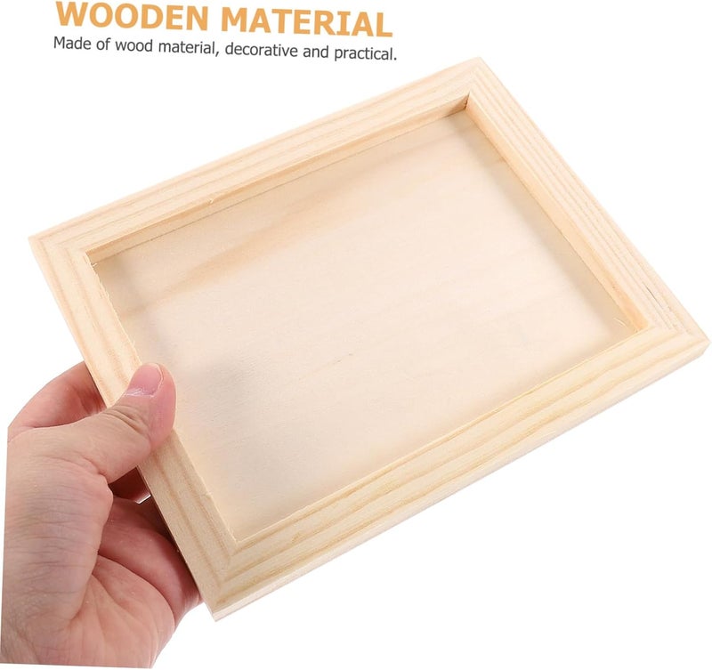 Yardwe 6Pcs Unfinished Wood Clay Picture Frames for Crafts DIY Painting and Decorating Sturdy Natural Material for Art Projects - Image 5