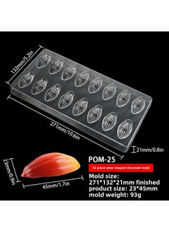 Generic Valentine's Day Love Plastic Chocolate Mold Semi-round Water Drops Chocolate Mold French Dessert Baking Tools-color:(Minimum Order Of 200 Pieces!) 16-piece Olive POM-25  - Image 1