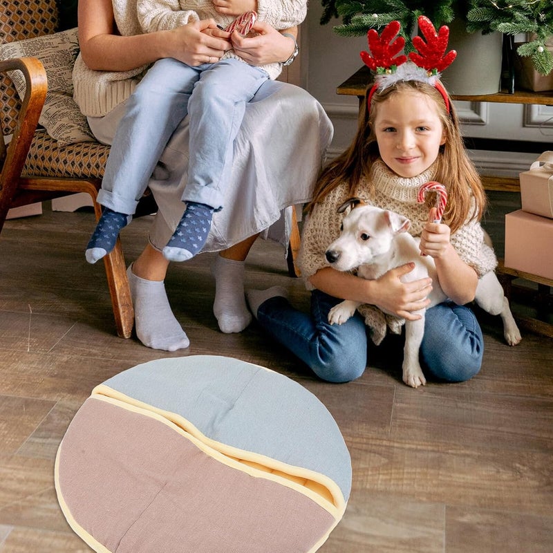 Warm Plush Cat Nest Bed, Soft Cotton Linen for Cats, Household Comfortable Sleeping Cushion in Pink and Blue, Suitable for Indoor Winter Use - Image 4