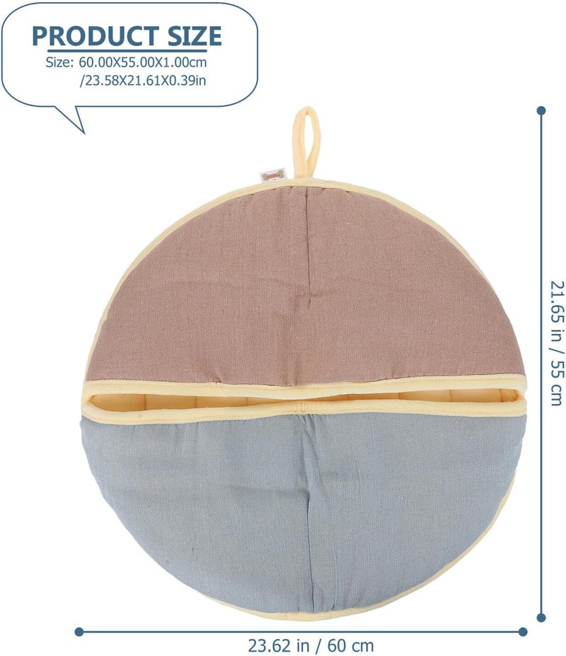 Warm Plush Cat Nest Bed, Soft Cotton Linen for Cats, Household Comfortable Sleeping Cushion in Pink and Blue, Suitable for Indoor Winter Use - Image 2