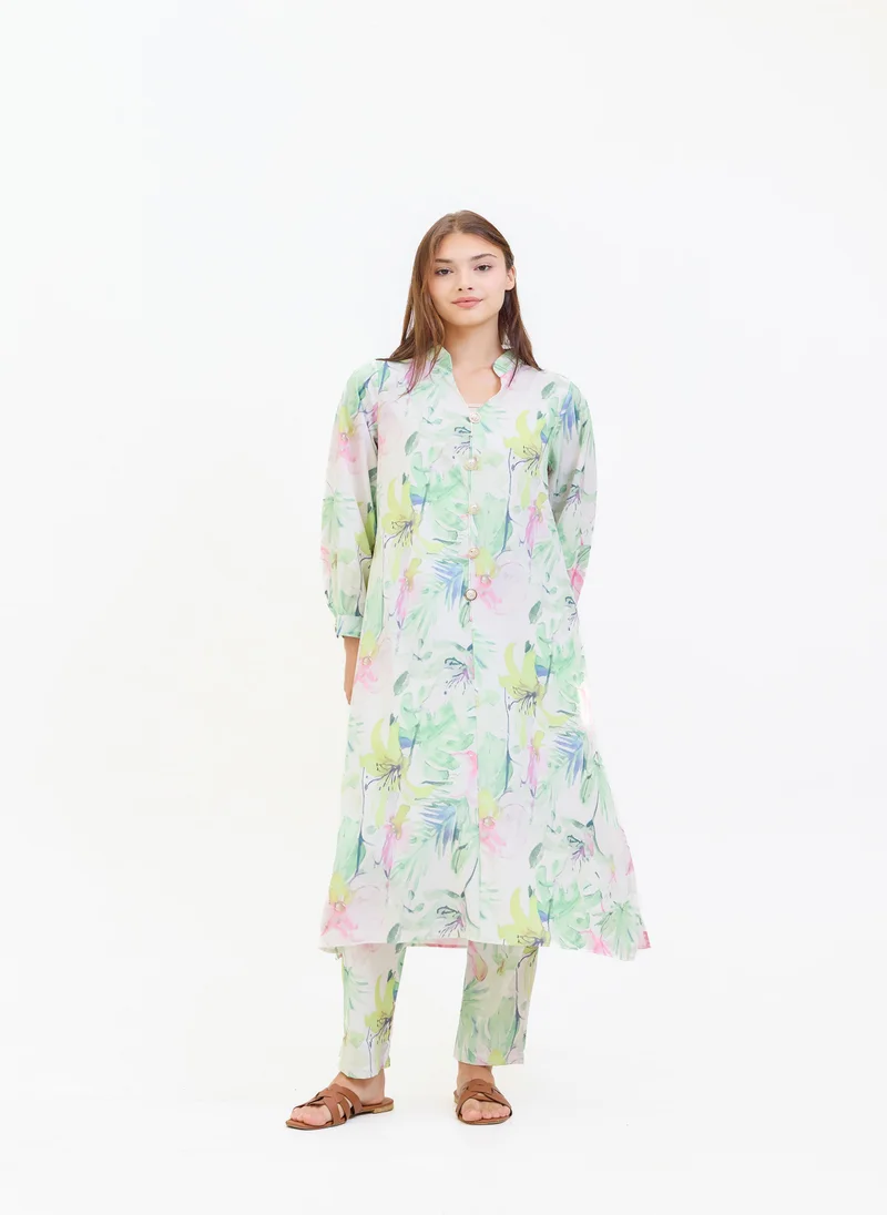 Hassal Two Piece Floral Printed Suit