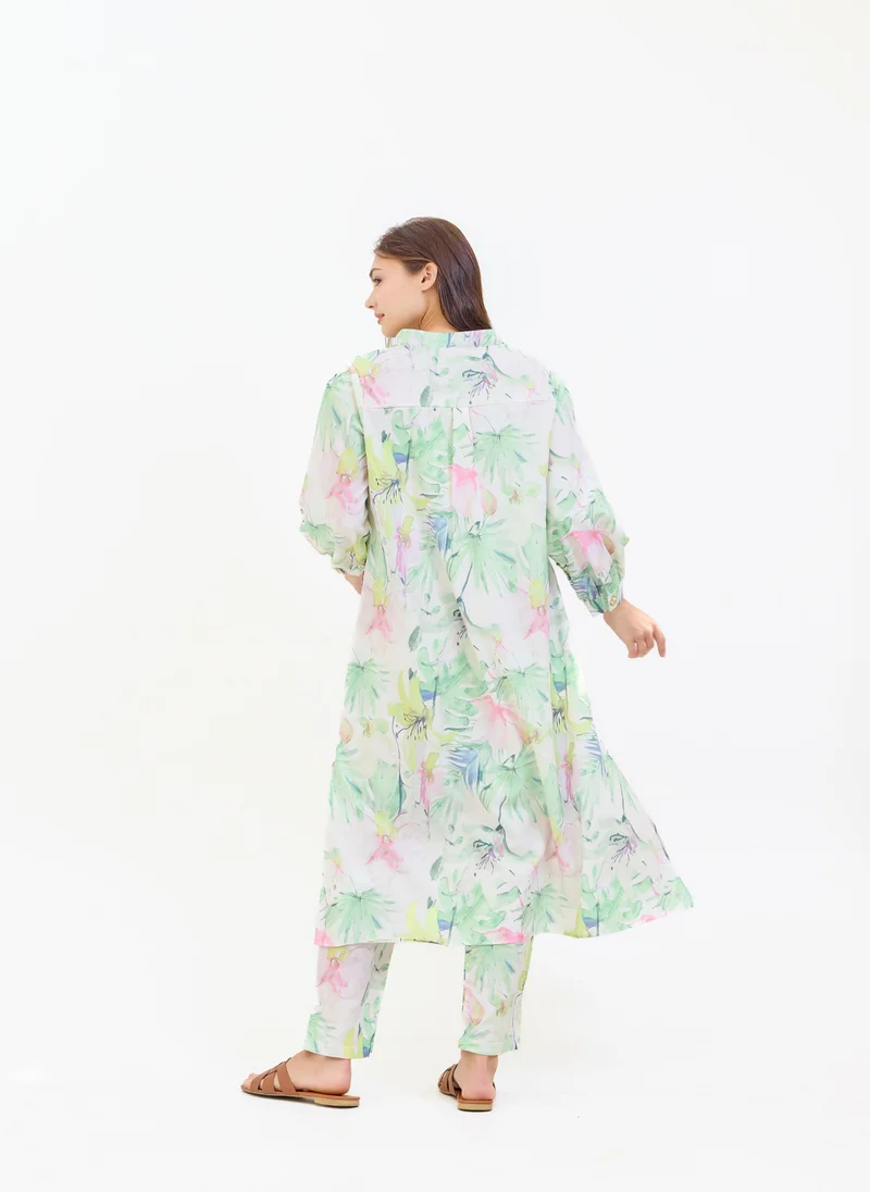 Hassal Two Piece Floral Printed Suit