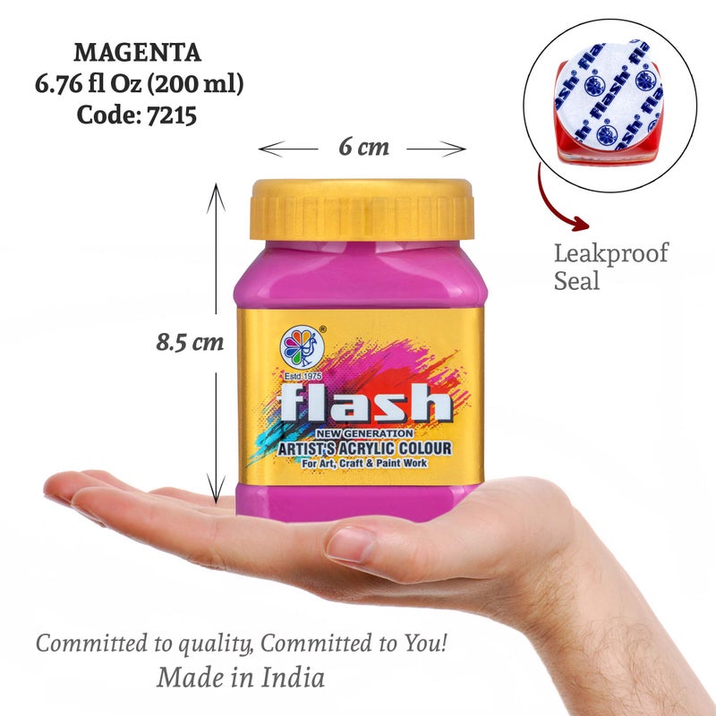 Flash Acrylic Colour (Magenta, 200 ml) - Image 3