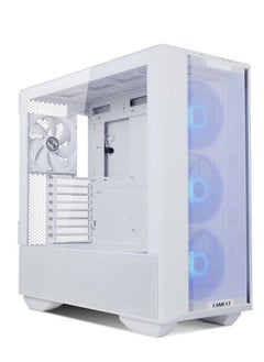 Lancool III Mesh RGB E-ATX Mid Tower Modular Chassis, 8 Expansion Slots, Tempered Glass Panel, Up To 360mm Fan Support, Equipped With 4x 140 PWM Fans, USB Type C, White | G99.LAN3RW.00