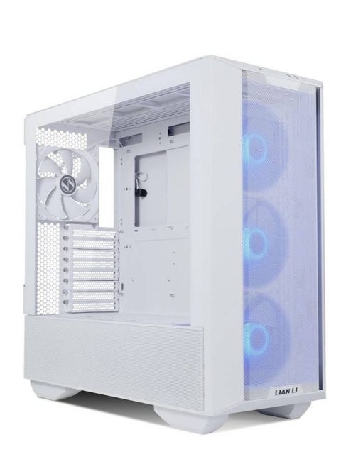 Lancool III Mesh RGB E-ATX Mid Tower Modular Chassis, 8 Expansion Slots, Tempered Glass Panel, Up To 360mm Fan Support, Equipped With 4x 140 PWM Fans, USB Type C, White | G99.LAN3RW.00