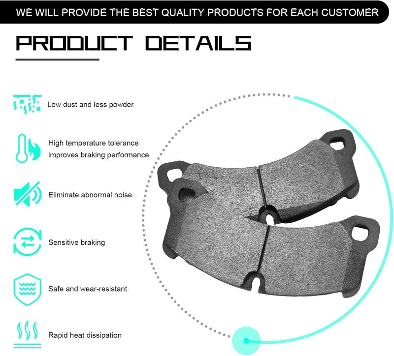 SUPLABEL Ceramic Brake Pads for 2011-2018 Porsche Cayenne & 2017-2020 Panamera with Hardware Replacement - Image 3