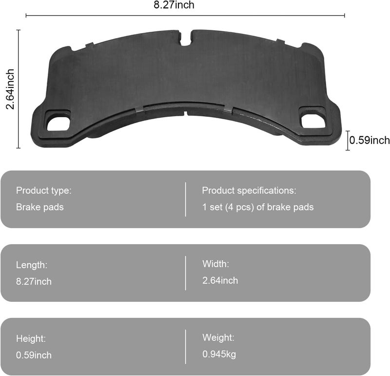 SUPLABEL Ceramic Brake Pads for 2011-2018 Porsche Cayenne & 2017-2020 Panamera with Hardware Replacement - Image 2